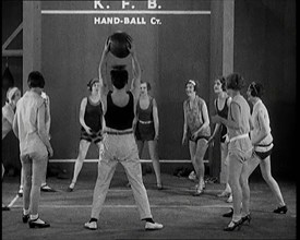 A Group of Dancers in Training Doing Exercises, 1920s. Creator: British Pathe Ltd.