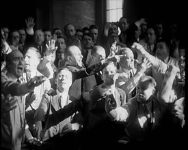 Crowd of Civilians Buying and Selling Stocks and Shares, 1932. Creator: British Pathe Ltd.