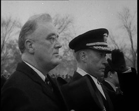 Franklin D Roosevelt, the President of the United States Standing Next to a Senior...,1933. Creator: British Pathe Ltd.