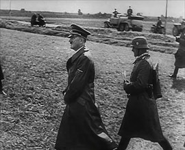 Adolf Hitler Walking Towards German Troops, 1941. Creator: British Pathe Ltd.