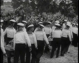 Male German Sailors Carrying the Coffins of German Crew Killed on the Graf Spee During the..., 1939. Creator: British Pathe Ltd.