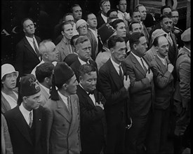 Mourners at the funeral of Anton Cermak, the Mayor of Chicago, 1933.  Creator: British Pathe Ltd.