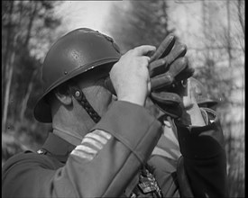 French Soldiers on a Hill Looking Out Over the Maginot Line, 1940. Creator: British Pathe Ltd.