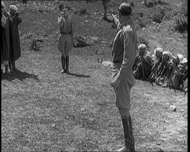 Scene from the Feature Film 'The White Sheik'. Two Actors Portraying Soldiers Facing Each..., 1920s. Creator: British Pathe Ltd.