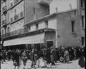 French Civilians Queueing for Food, 1940. Creator: British Pathe Ltd.