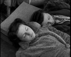 Dutch Refugees Sleeping Aboard Ships Escaping the Netherlands, 1940. Creator: British Pathe Ltd.