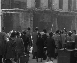 Crowds Looking at Bombed Out Buildings, 1940. Creator: British Pathe Ltd.