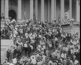 War Veterans  Seeking Payment of a Promised Bonus (The Bonus Army) Rushing up the Steps of..., 1932. Creator: British Pathe Ltd.