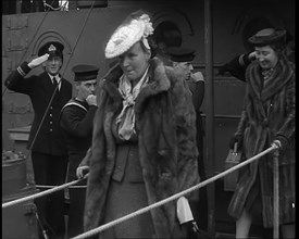 Queen Wilhelmina and Princess Juliana Walking Ashore in Dover, 1940. Creator: British Pathe Ltd.