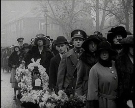 Crowds of People Filing Past the Cenotaph, 1920s. Creator: British Pathe Ltd.