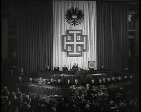 The Debating Chamber of the Parliament Building in Vienna During the German Nazi Annexation..., 1938 Creator: British Pathe Ltd.