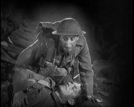 Scene from the Short Silent Feature Film 'Poppies of Flanders'. Two Male Actors..., 1920s. Creator: British Pathe Ltd.