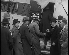 A Group of Passengers Embarking Upon a Plane, 1920s. Creator: British Pathe Ltd.