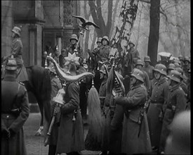 German Soldiers Riding Horses During the State Funeral of Manfred Albrecht Freiherr von..., 1925. Creator: British Pathe Ltd.