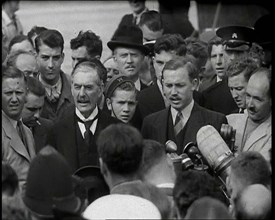 Neville Chamberlain, the British Prime Minister, Speaking to Male Journalists and Members..., 1938. Creator: British Pathe Ltd.