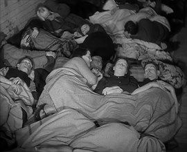 Civilians Sleeping in the London Underground, 1940. Creator: British Pathe Ltd.