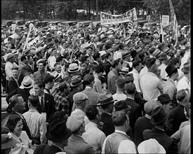 Crowd of Workers Demonstrating, 1932. Creator: British Pathe Ltd.