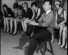 A Group of Dancers in Training Doing Exercises, 1920s. Creator: British Pathe Ltd.