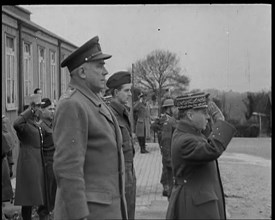 Allied Officers, Including General Maurice Gamelin, Watching British Expeditionary Force..., 1940. Creator: British Pathe Ltd.