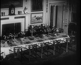 The Dining Room of the Queen's Dollhouse With the Table Set For Dinner, 1924. Creator: British Pathe Ltd.