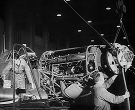 Factory Workers Building a Spitfire, 1940. Creator: British Pathe Ltd.