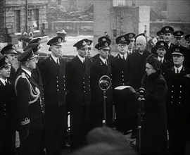 Queen Wilhelmina of the Netherlands Addressing Sailors, 1941. Creator: British Pathe Ltd.