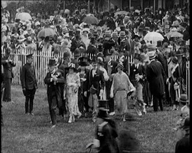 A Group of Race Goers Standing in Line at Ascot Race Track, 1924. Creator: British Pathe Ltd.