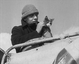 A Sailor With a Cat, 1943. Creator: British Pathe Ltd.