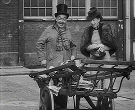 Syd Walker Talking to Nellie Wallace About Using gramophone records for War Materials, 1942. Creator: British Pathe Ltd.