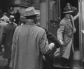 Men Exiting a Van, 1942. Creator: British Pathe Ltd.