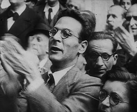 Italian Civilians Applauding a Speech About Removing the Italian Monarchy, 1943-1944. Creator: British Pathe Ltd.