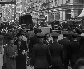 Troops from the USA or  Commonwealth Walking Through London, 1943. Creator: British Pathe Ltd.