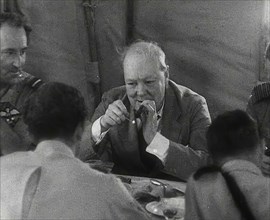 Winston Churchill With British Troops in the Desert, 1942.  Creator: British Pathe Ltd.