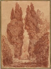 The Great Cypresses of the Villa d'Este (Les Grands Cyprès de la villa d'Este), 1760. Creator: Fragonard; Jean Honoré (1732-1806).