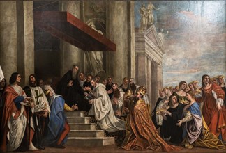 Saint Benedict delivering his rule to the Princes of Earth, 1640. Creator: Scaligero (Scaligeri) (ca 1605-?).