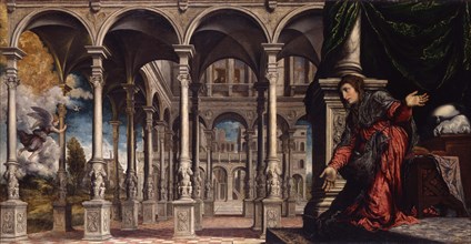 The Annunciation, 1545-1550. Creator: Bordone; Paris (1500-1571).