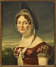 Portrait of the opera singer Marie-Julie Halligner (1786-1850), c1825. Creator: Rouget; Georges (1783-1869).