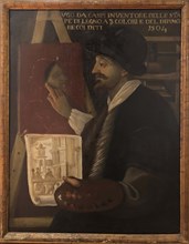 Portrait of Ugo da Carpi (1480-1532), 1783-1791. Creator: Montanari (Il Postetta); Antonio (active second half of the 18th cen.).