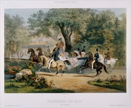 Promenade au bois. (Le Pré Catelan), 1856. Creator: Guérard; Eugène Charles François (1821-1866).