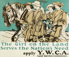 The Girl on the Land Serves the Nation's Need, 1918. Creator: Penfield; Edward (1866-1925).