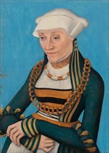 Portrait of a woman in a decorative dress with a hood, c1535. Creator: Cranach; Lucas; the Elder (1472-1553).