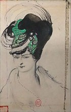 Misia Sert et projet de chapeau, c1910. Creator: Bakst; Léon (1866-1924).