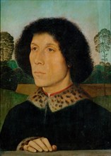 Portrait of an unknown Man in landscape, c1480. Creator: Memling; Hans (1433/40-1494).