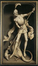 Triptych of Willem Moreel, Reverse: Saint George, 1484. Creator: Memling; Hans (1433/40-1494).