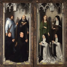 Saint John Triptych: Donors with Saints James and Anthony. Female Donors with..., c1474-1479. Creator: Memling; Hans (1433/40-1494).