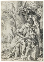 Lot and his Daughters, 1555. Creator: Aldegrever; Heinrich (1502-1560).