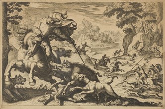 Boar Hunt, c1609. Creator: Tempesta; Antonio (1555-1630).