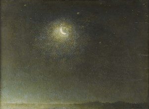 Luna mancante avanti l'alba (Waning moon before dawn), 1871. Creator: Palizzi; Filippo (1818-1899).