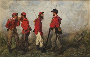 A group of Garibaldians, 1860. Creator: Palizzi; Filippo (1818-1899).