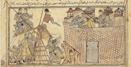 Sultan Mahmud of Ghazni and his forces attacking the fortress of Zaranj in 1003, 1314. Creator: Anonymous ().